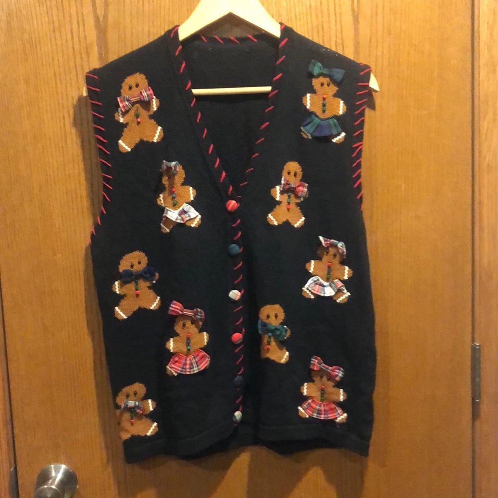 Vintage gingerbread Christmas vest